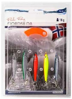 Fladen MARINOR FJORDSILDA 5pack - Pilker-Set 5er Pack 17g-42g mit Schnurschneider Küstenpilker Küstenblinker (17g)