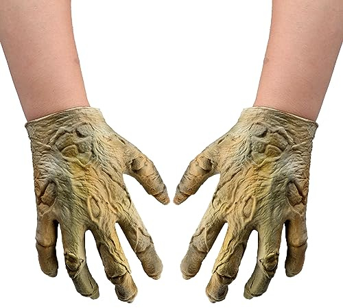 Faxianther Bloody Zombie Hand Gloves Men Women Horror Halloween Cosplay Masquerade Mardi Gras Grim Reaper Death Evil Devil Demon Skeleton Gloves Mitts Costume Accessory Dress Up Props Supplies