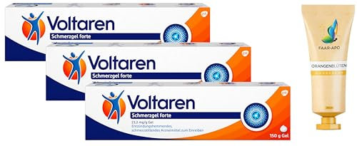 Voltaren Schmerzgel forte 3 x 150 g Sparset inkl. einer hochwertigen Handcreme Marke Faar-Apo