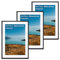 kollyseek 3er Set Bilderrahmen 50x70 cm aus MDF und Acrylglas Schwarz Fotorahmen Bilderrahmen holz,zum Aufhängen & Aufstellen, Wohnzimmer zum Stellen und Hängen, Schwarz Dekorahmen