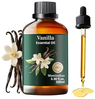 Olio Essenziale di Vaniglia Puro, Mumianhua Olio di Vaniglia Naturale Per Diffusori, Aromaterapia, Cura della Pelle, Profumeria, Creazione di Candele e Saponi Fai da Te‌ 100ml