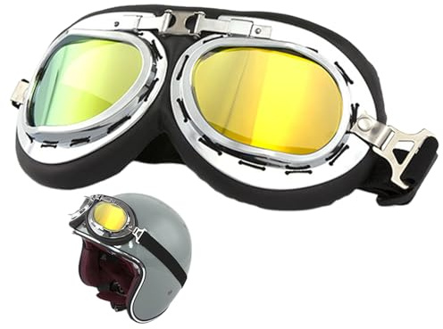 Lunettes de moto - Équipement de protection des yeux de moto vintage, lunettes de moto aviateur rétro | Lunettes antiquités coupe-vent et réglables confortables