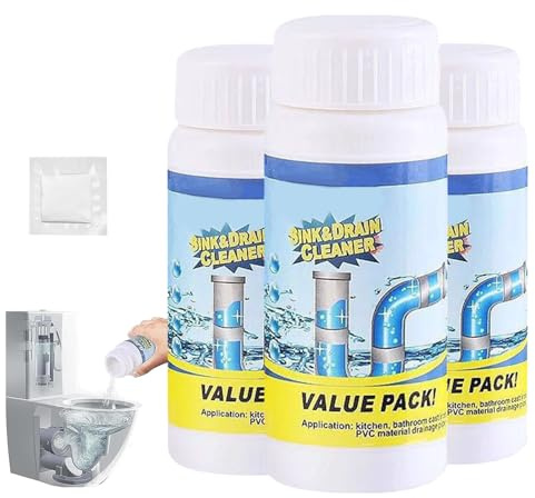 Heavy Duty Sink & Drain Unblocker Powder, 2025 Upgrade Pipe Cleaner for Kitchen Bathroom Toilet, Septic Safe Drain Cleaner, Foaming Action Unclogs Hair Grease Soap Scum (330g)
