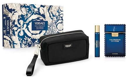Versace Eau Fraiche Extreme Eau de Parfum Set regalo 2025-100 ml EDP, 10 ml spray da viaggio e astuccio da toilette