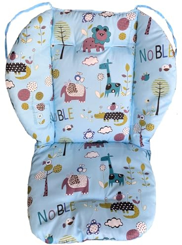 High Chair Cushion for Baby, Thickening Stroller Mat with Animal Pattern, Breathable Stain-Proof Dining Seat Pad