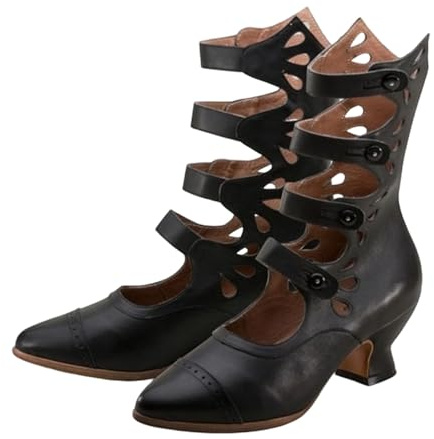 Elegante punta in pizzo – scarpe classiche business con tacco sottile per tutti i giorni, scarpe alla moda senza cuciture per, Nero , 38 EU
