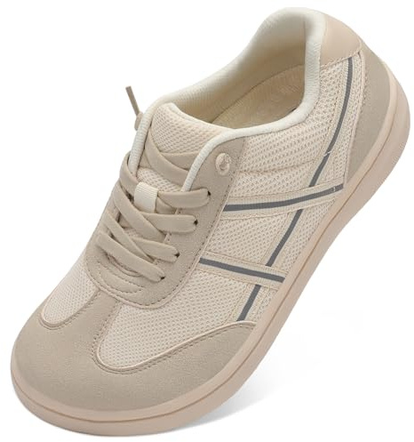 JOINFREE Women's Slip On Walking Shoes Wide Fit Casual Trainers Beige