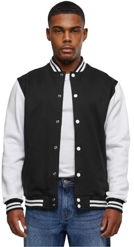 Urban Classics Herren 2-Tone College Sweatjacket, Blk/Wht, XL, TB207