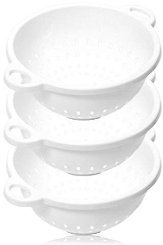Chef Craft 5-Quart Colander 11 x 5 in Size, White, 3-Pack