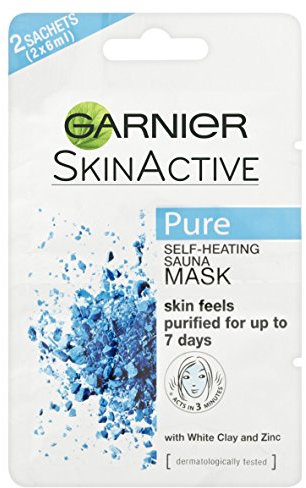 Garnier Pure Active Self Heating Clay Mask for Oily Skin 2 x 6 ml