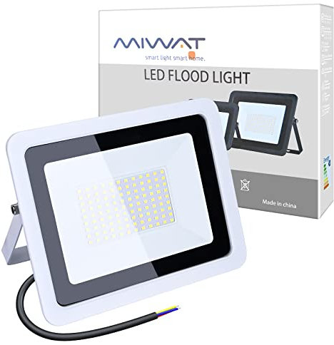 MIWATT Faretti a LED per esterni 100W luci a LED per esterni IP68 7200 lumen, Luce bianca fredda，parco, patio, giardino, garage