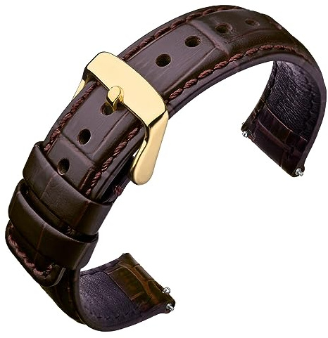 ANNEFIT Cinturino in Pelle a Sgancio Rapido 18mm 20mm 22mm 24mm, Cinturini di Ricambio con Fibbia in Acciaio Inossidabile