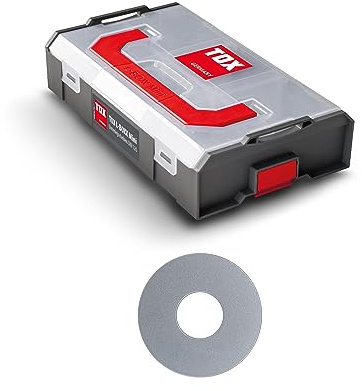 TOX L-BOXX Mini Unterlegscheiben Sortiment DIN 125, individuell anpassbar, stapel- & untereinander verklickbar, inklusive U-Scheiben in unterschiedlichen Abmessungen, 900 tlg., 094903200