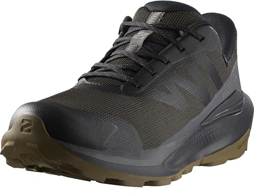 Salomon Elixir Tour Scarpe Impermeabili da Trekking da Uomo, Comfort ottimale, Rullata Morbida, Impermeabilità e Protezione dagli Elementi, Black Asphalt Castlerock, 45 1/3 EU