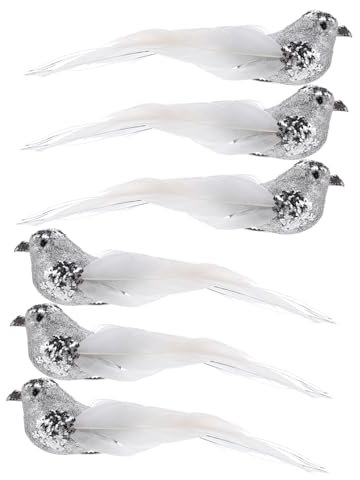 AOKWAWALIY Vogelverzierung 6st Weihnachts Vögel Christbaumschmuck Künstliche Rote Vögel Weihnachtsbaum-Vogel-dekore Vogelmodelle Roter Vogel Weihnachtsschmuck Der Vogel Baum Im Freien Feder
