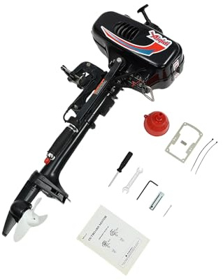 SICHENSH 3,5 hk bensinbåtmotor 2-takts utombordsmotor båtmotor, Båttillbehör, med recoil start startsystem 52 CC utombordsmotor lämplig för gummibåtar, fiskebåtar eller små yachter