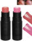 2 Stück Cream-Rouge-Stick, 2-in-1, vielseitig, Blush und Rouge, Highlighter, Anti-Bavure Rouge, Contouring, Make-up, Blusher Stick, langanhaltend, wasserfest, natürliches Glanz, Make-up, Stick-5 + 6