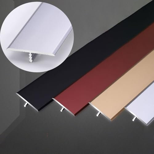 YCBTPS Perfil De Transición Tira De Transición Perfiles De Acabado De Piso con Moldura En T Aluminio Reductor De Umbral De Suelo para Interiores Y Exteriores(Silver White)