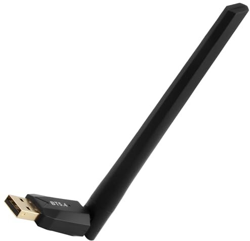 Bluetooth 5.4 USB Adapter mit 150m Reichweite und Externer 5dBi Antenne, Bluetooth Dongle für PC/Laptop, Unterstützt Windows 11/10/8.1, Plug & Play, 7 Geräte gleichzeitig koppelbar
