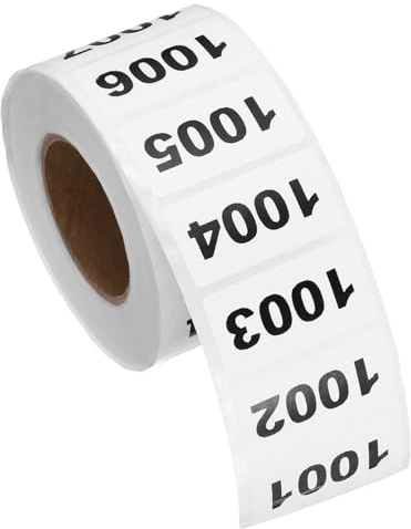 PATIKIL Etichetta Numerata Inventario 2cm x 4cm, 1 Rotolo Da 1002 a 2000 Etichette Adesive Numerate Consecutivamente Tag 1000 Adesivi Per Ufficio Magazzino Classificazione, Nero