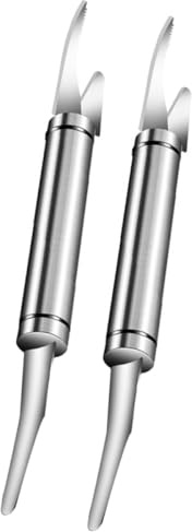 MOLUCKFU Pulitore di Gamberetti in Acciaio Inox 304 Sbucciatore e Rimuovi-Squame per Pesci Doppio Uso Set 2 Pezzi Compatto e Leggero per Uso Domestico e Cucina Quotidiana