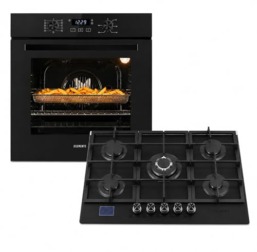 Gasspis set | 60 cm inbyggd ugn | gasspis med 5 lampor | gasspis med timer | barnsäkerhet | grill | varmluft | Aqua CLEAN