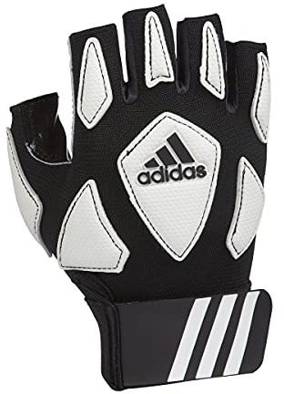 Adidas Scorch Destroy 2 Lineman Adult Gloves, Half Finger, Black/White, Medium