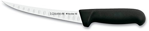 3 claveles Coltello zigrinato per disossare Curvo Proflex di 15, Acciaio Inossidabile, Nero, 28 x 2.5 x 1.7000000000000002 cm