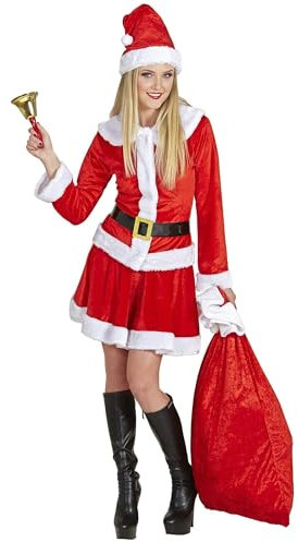 W WIDMANN MILANO Party Fashion - Kostüm Miss Weihnachtsmann, Santa Claus Lady, Weihnachten, Weihnachtskostüm