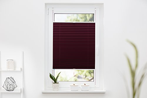 K-home Klemmfix-Plissee Palma Bordeaux 80 x 210 cm +++Verdunklung+++