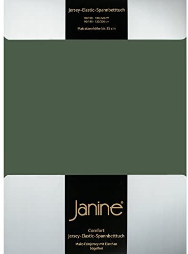 Janine Design Jersey Elastic Spannbetttuch olivgrün, 90x190 cm - 100x220 cm