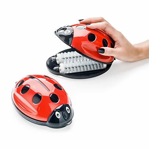Baroni Home Mairenkäfer-Krümelsammler, tragbar Handstaubsauger, Staub Reiniger Roter Marienkäfer Design, 17x11x7 cm