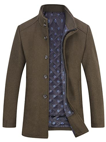 YOUTHUP Abrigos con Chaleco para Hombre de Invierno de Lana Trench Coat Casual Corto Chaqueta Gruesa