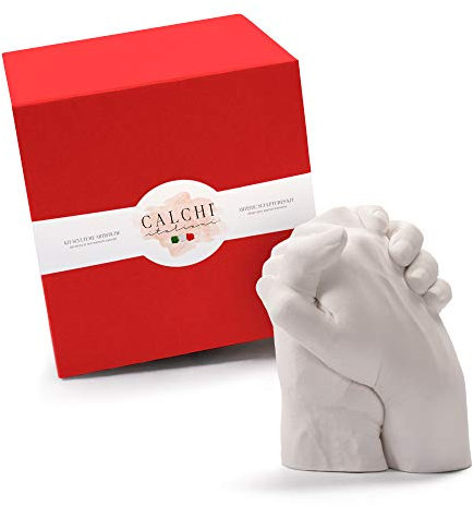 Calchi Italiani® Premium Handabdruck Set für Paare! Professionelle und Made in Italy Alginat und Gips - Gipsabdruck Hände Paar, Couple: perfektes Jahrestag Geschenk. Love Box Sonderedition.