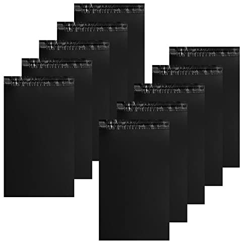 10 schwarze Briefumschläge aus Kunststoff, blickdicht, Versandtaschen, 20 x 30 cm – robust, manipulationssicher und wasserdicht