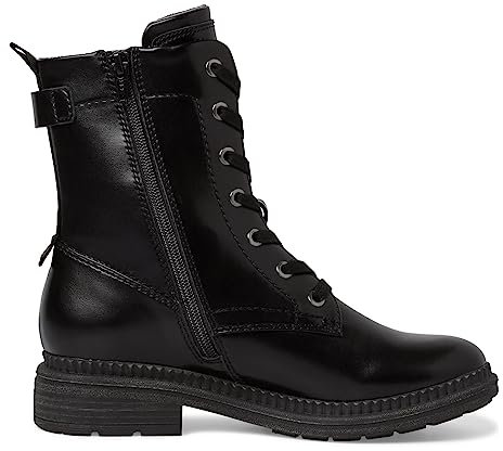 Jana Damen Sneaker hoch mit Schnürsenkeln und Reißverschluss Weite H Mehrweite, Schwarz (Black Nappa), 36 EU