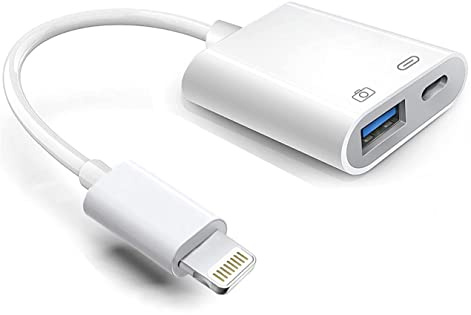 Adattatore da Lightning a USB con porta di ricarica, cavo USB 3.0 OTG certificato MFi per iPhone 14 13 12 11 X XS XR 8 7, da iPad USB Flash Drive, lettore di schede, tastiera, mouse, pianoforte