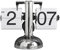 Flip Desk Clock, Quarzwerk Mechanische Flip Clock Single Foot Auto für Büro für Zuhause (Weiss)