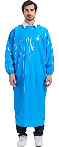 Nanxson Unisex wasserdicht Langarm Schürze TPU umweltfreundlich Küche Arbeitsschürze Fleischerschürze Metzgerschürze