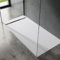 doporro Receveur de Douche Design Ultra Plat 4 cm Bac à Douche Rectangulaire en Solid Surface Blanc Mat Geoma04 80x160x4 cm avec Bonde AL02