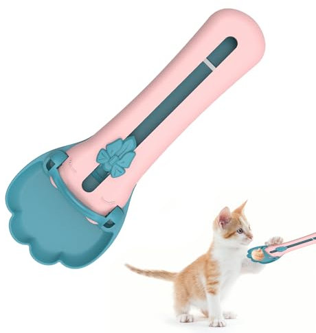 FAHOI Cat Treat Spoon Squeeze, Lickable Wet Cat Food Spoon Portable Cat Strip Feeder Cat Food Can Scoop for Dogs Cats, Easy to Use #1 (Blue B)
