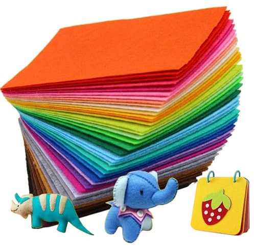 Farben Bastelfilz, 40 Stücke Bunter Filzstoff 20X30cm Bunte Filzplatten DIY Handwerk Filzplatten für Kinder Bunt Nähen Projekte Patchwork(40 Farben)