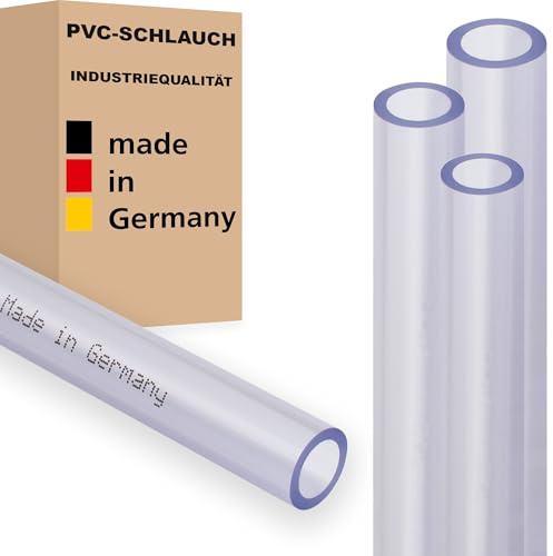 PVC-slang klar transparent akvarieslang luftslang vattenslang livsmedelsslang – tillverkad i Tyskland (10 x 13 mm (10 x 1,5 mm), 10 m)