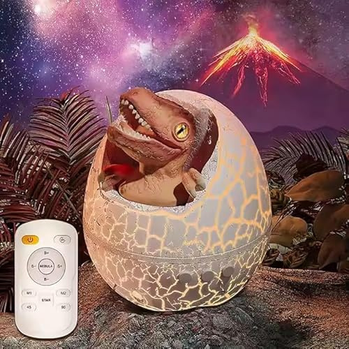 LED Sternenhimmel Projektor, Dinosaurier Ei Galaxy Projektor Sternenhimmel mit Bluetooth und Weißer Rauschfunktion, Nachtlicht Projektor Kinder mit 8 Lichtmodi, Timing Funktion, für Erwachsene, Kinder