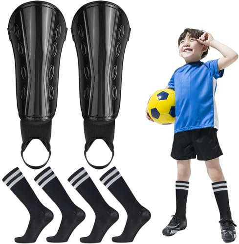 Lot de 3 protège-tibias pour enfants - Protège-tibias pour football, protège-tibias pour enfants, adolescents et adultes