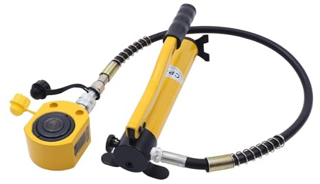 ZBORAVPIX Pompa idraulica Manuale, Kit martinetto Idraulico da 20 tonnellate con Pompa Manuale CP-180, Corsa 1,26, Confezione da 2 Pezzi Gialla