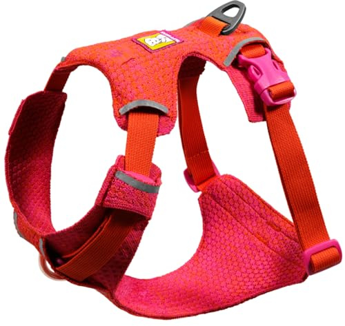 Ruffwear Front Range Flex hundsele, justerbar och mjuk, lätt hund- och valpsele, 2 fästpunkter, tekniskt stickat och reflekterande kant, rosenviolett, storlek M