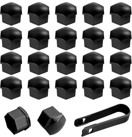 LACHT 20 Pcs Tapas Tuercas 19Mm, Tapones Tornillos Ruedas Coche, Tapas Para Tuercas De Rueda, Tapas Tuercas Perno Rueda, Para La Mayoría De Tornillos De Rueda, Con Herramienta De Extracción.
