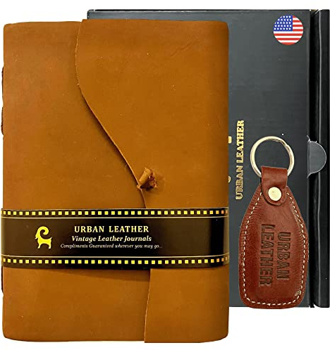 URBAN LEATHER Diario de Cuero Vintage Para Mujer, Regalo Hecho a Mano Para Artistas, Cuaderno de Dibujo, Bocetos, Viajes, Escritura, Papel Sin Rayas