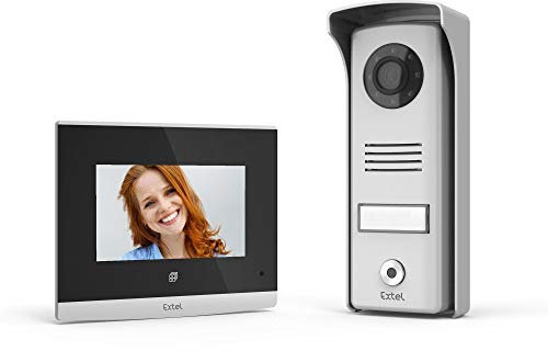 Extel - Visiophone - Ecran 4 pouces Noir Moniteur Tactile, Vision nocturne LED infrarouge, compatible avec tous supports de pose, Résiste aux voleurs - 720315